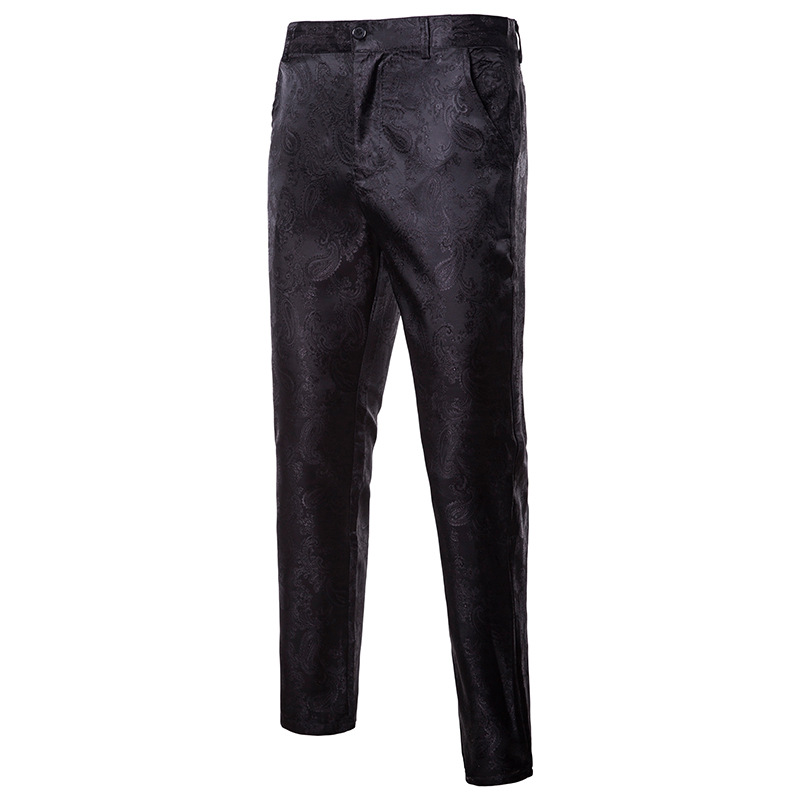 Autumn and Winter European and American court-style dark pattern road design fashion performance clothing slim fit men's suit trousers YK11