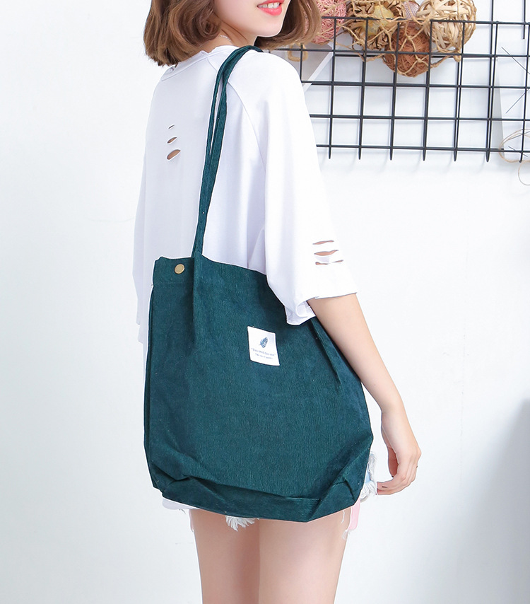 Cross-border Large Capacity Tote Bag All-match Student Bag Women Shopping Bag Canvas Bag Bag Corduroy Shoulder Bag_voghion.com