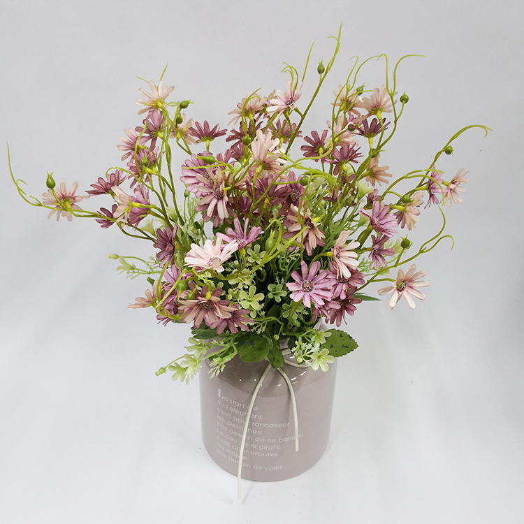Little Daisy Home Decoration Simulation Flower Autumn Peacock Fence Flower arrangement Table Set Potted Flower North America Europe Silk Flower bouquet