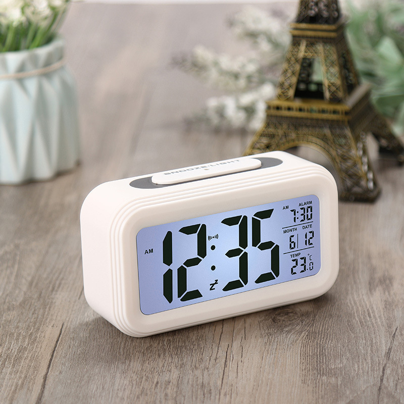 New Chinese Large Screen LCD Electronic Clock Multifunctional Smart Clock Luminous Mute Alarm Clock Electronic Digital Clock 3#
