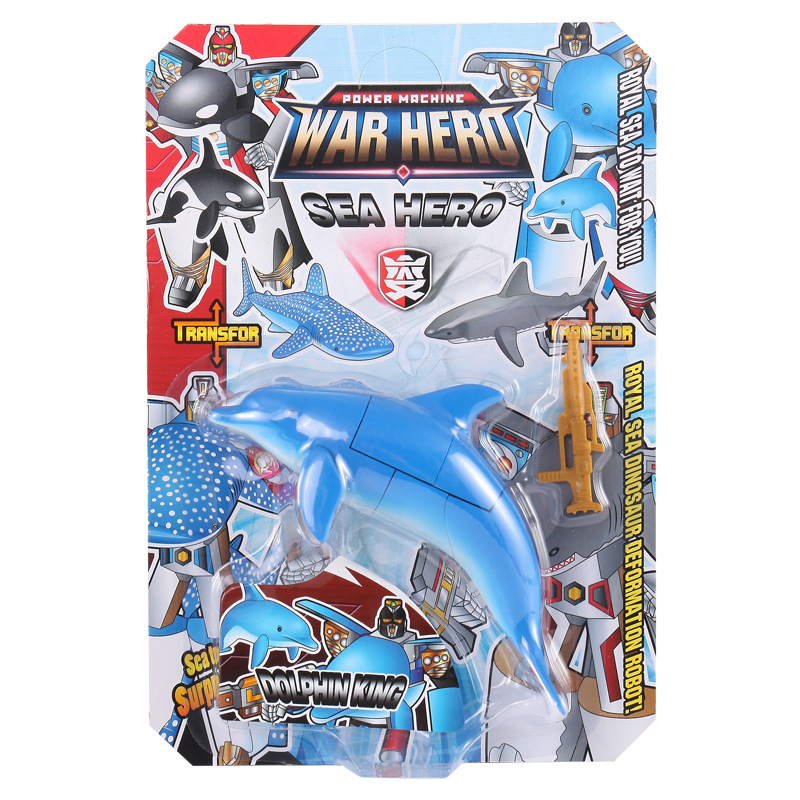 Ocean Park Kingdom Transforming Dolphin Great White Shark Tiger Whale Shark Aquarium Robot Educational Toy Machine Warfare
