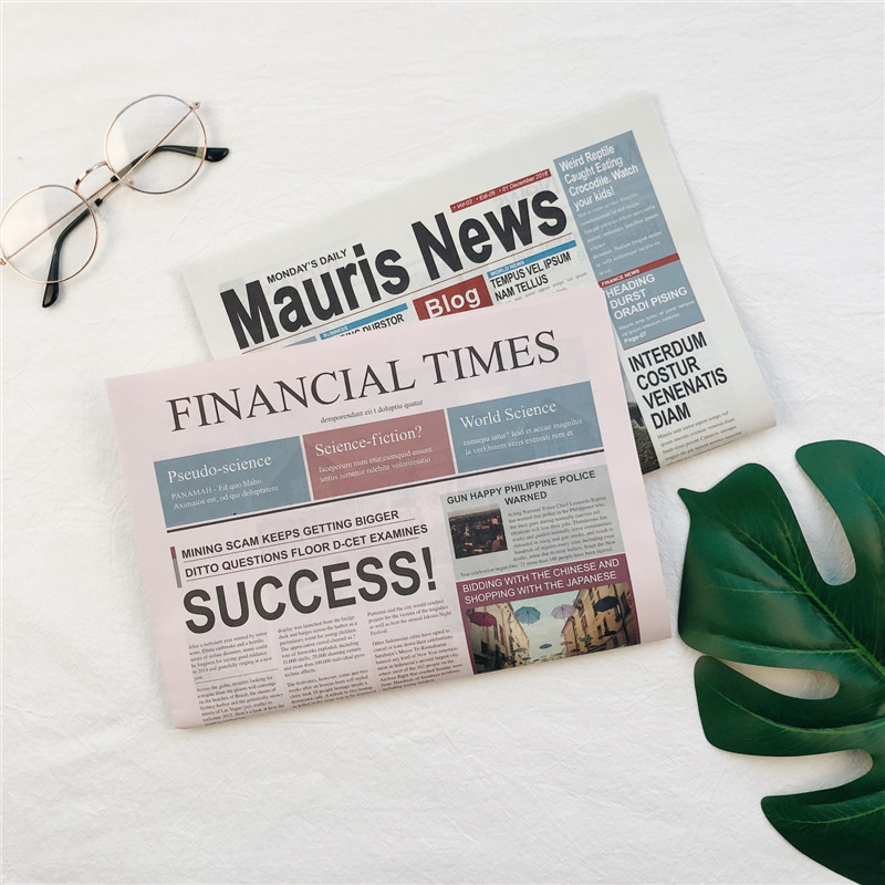 ins pink newspaper foreign language newspaper style retro distressed English newspaper photo props foreign newspaper shooting paper