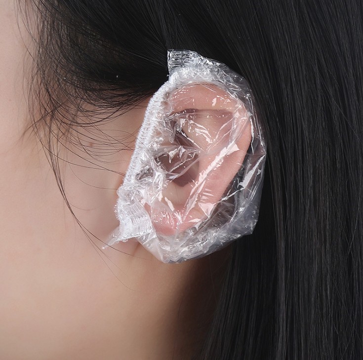 Disposable Transparent Waterproof Ear Mask Hair Dyeing Bath Ear Mask Shampoo Bathing Ear Holes