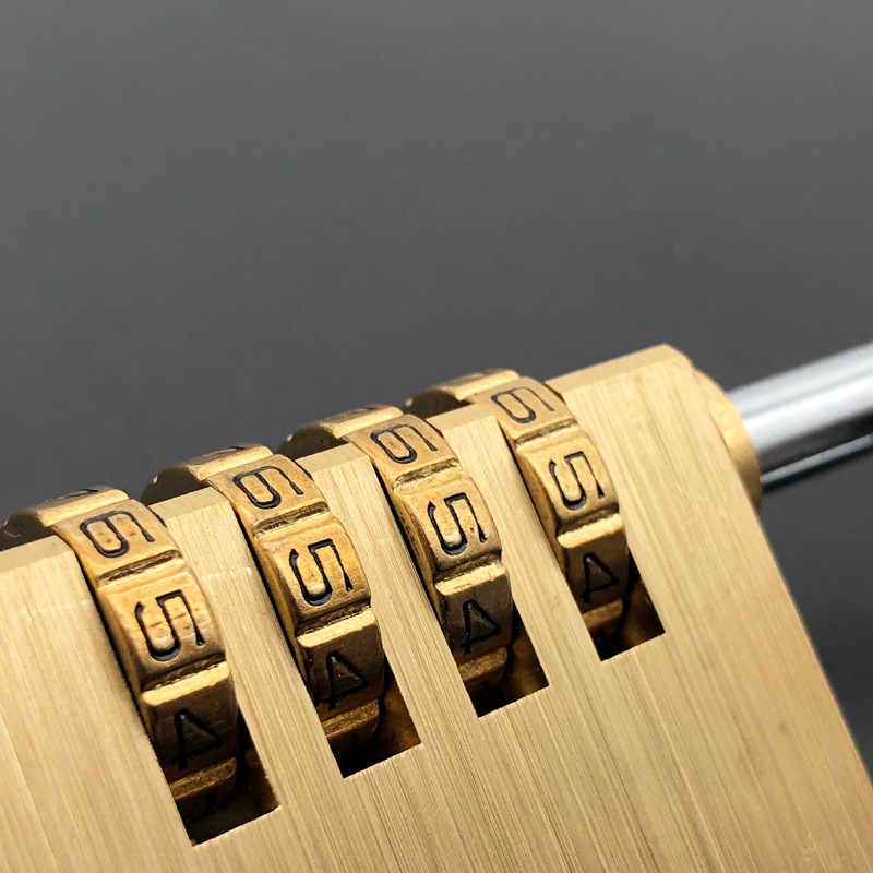 Brass mini luggage 4 wheel combination lock customs luggage locker small code wheel padlock factory direct sale