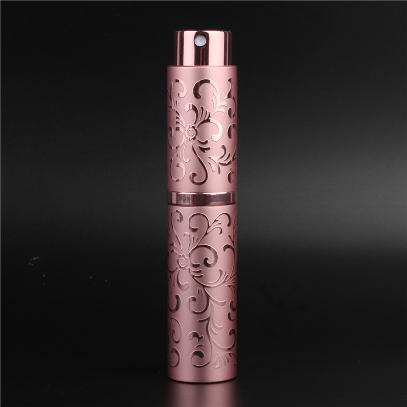 In stock wholesale 10ml aluminum perfume sub-bottle glass liner rotating retractable spray cosmetic packaging material 10