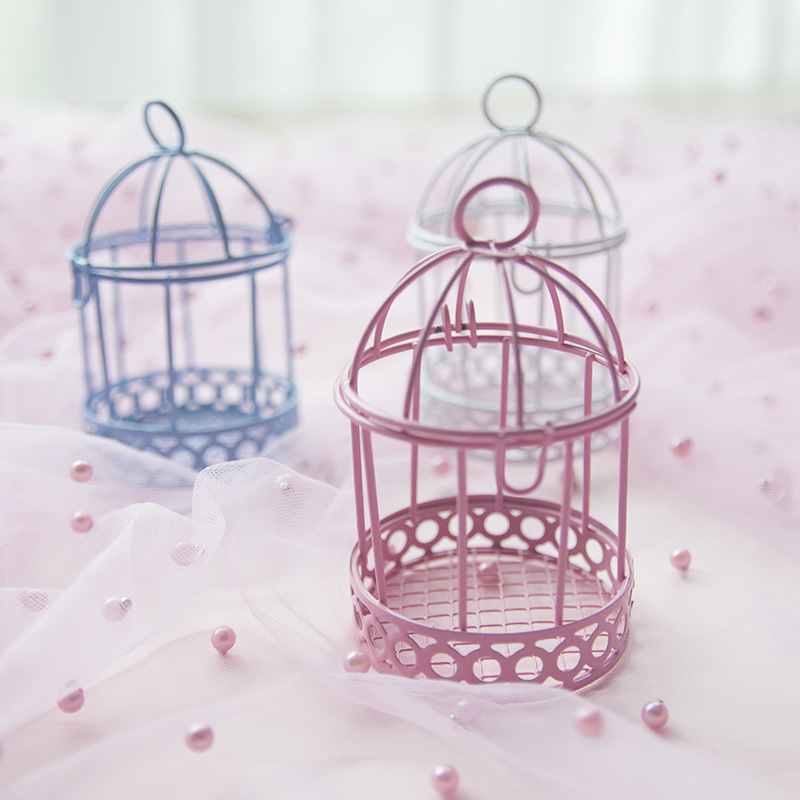 Girl's Heart Ornaments Instagram Style Mini Birdcage Desktop Storage Decoration Candy Creative Box Online Shop Photo Props