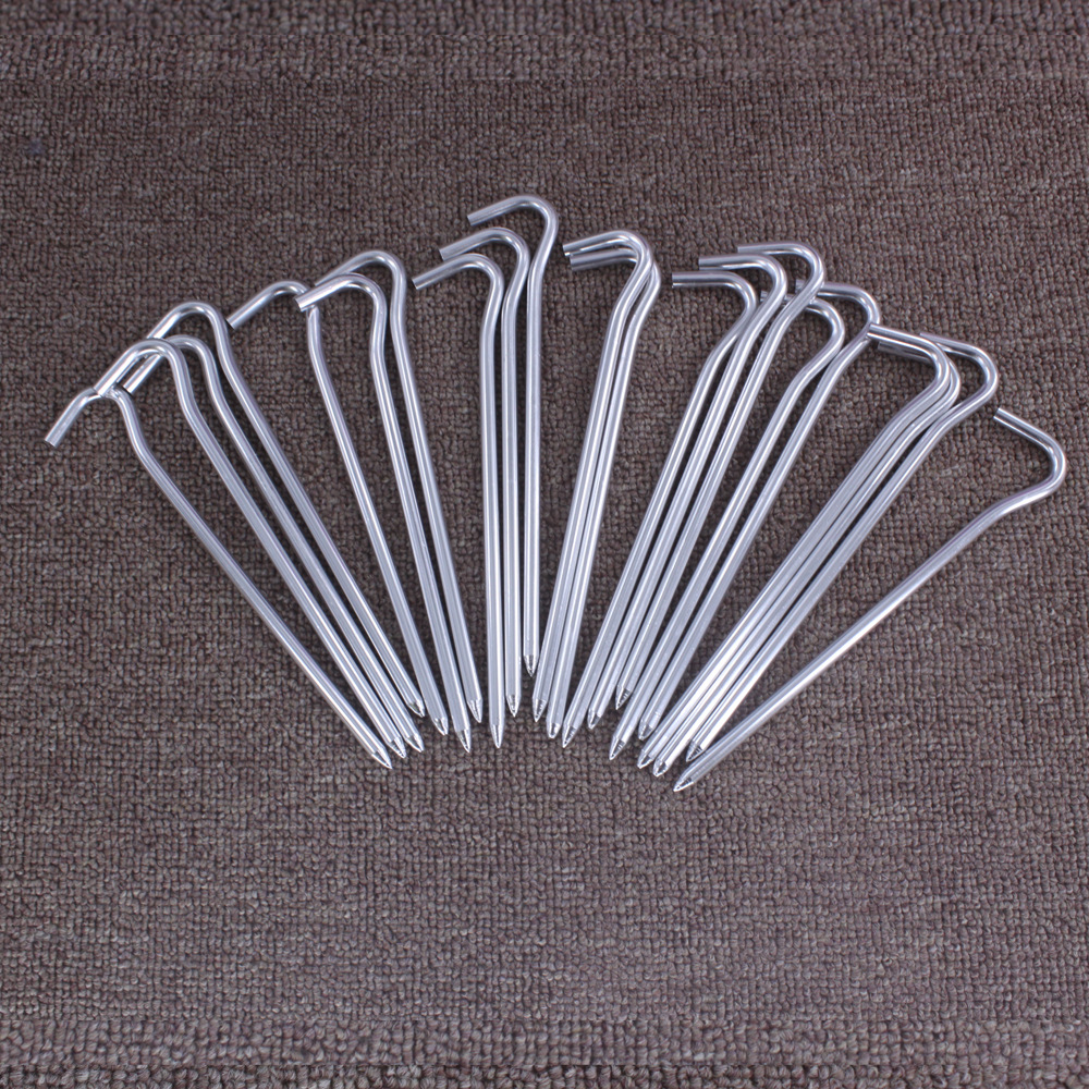 Camping tent ground nail outdoor canopy accessories aluminum alloy ground nail ultra light question mark ground nail wind rope fixed camp nail