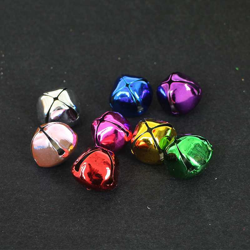 2cm Cross Frosted Color Small Bell Keychain Accessories Christmas Decoration Metal Iron Bell