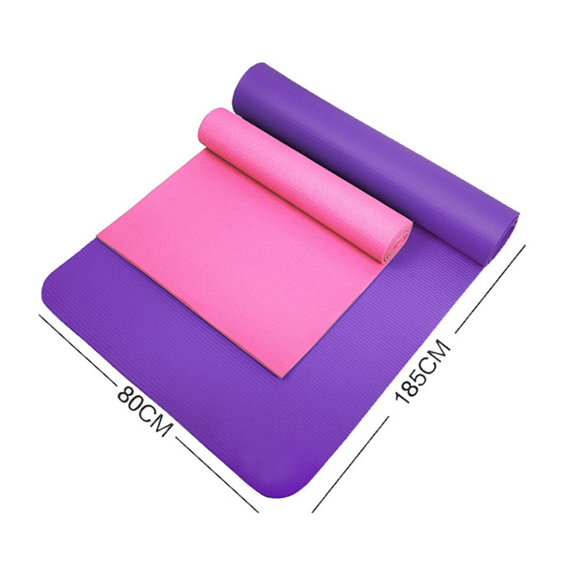 Factory cross-border wholesale NBR yoga mat widened thickened dance fitness mat printing 10mm