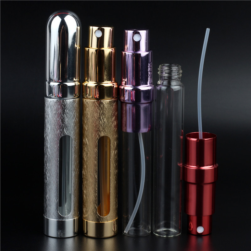 Wholesale perfume bottle sub-packaging glass spray bottle convenient travel perfume bottle lipstick tube empty bottle 12ml