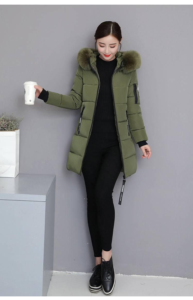 2023 Cotton-padded Jacket Women's Long Slim Fit Slimming Cotton-padded Jacket Coat Large Size Wool Collar Thickened Large Size Cotton-padded Jacket Ti_voghion.com
