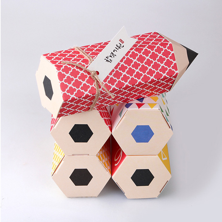 In stock pencil shape cartoon candy gift box in stock creative folding small gift color packaging box
