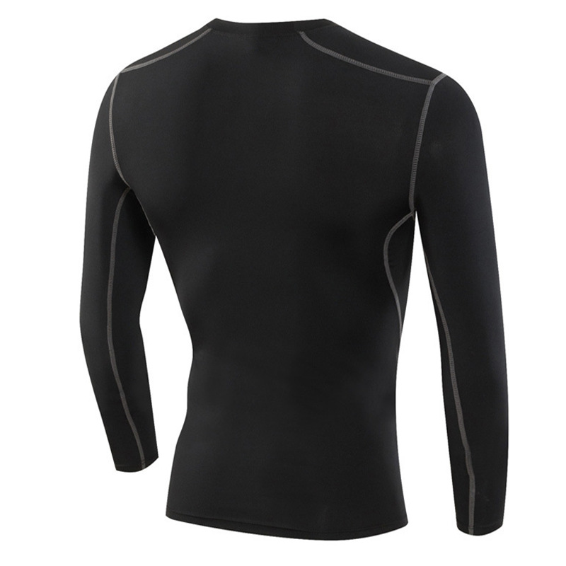 Fitness Long Sleeve Sports Quick-Dry Clothes Compression Clothes Football Basketball Running Base Clothes Elastic Sweat-Absorbing Breathable Tight Clothes