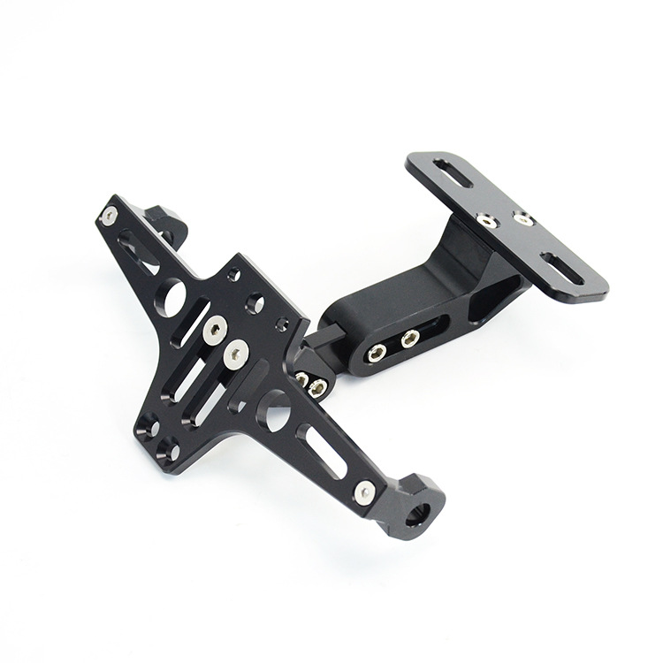 Motorcycle modified adjustable telescopic aluminum alloy license plate holder sports car aircraft license plate holder MSX rear license plate holder with light