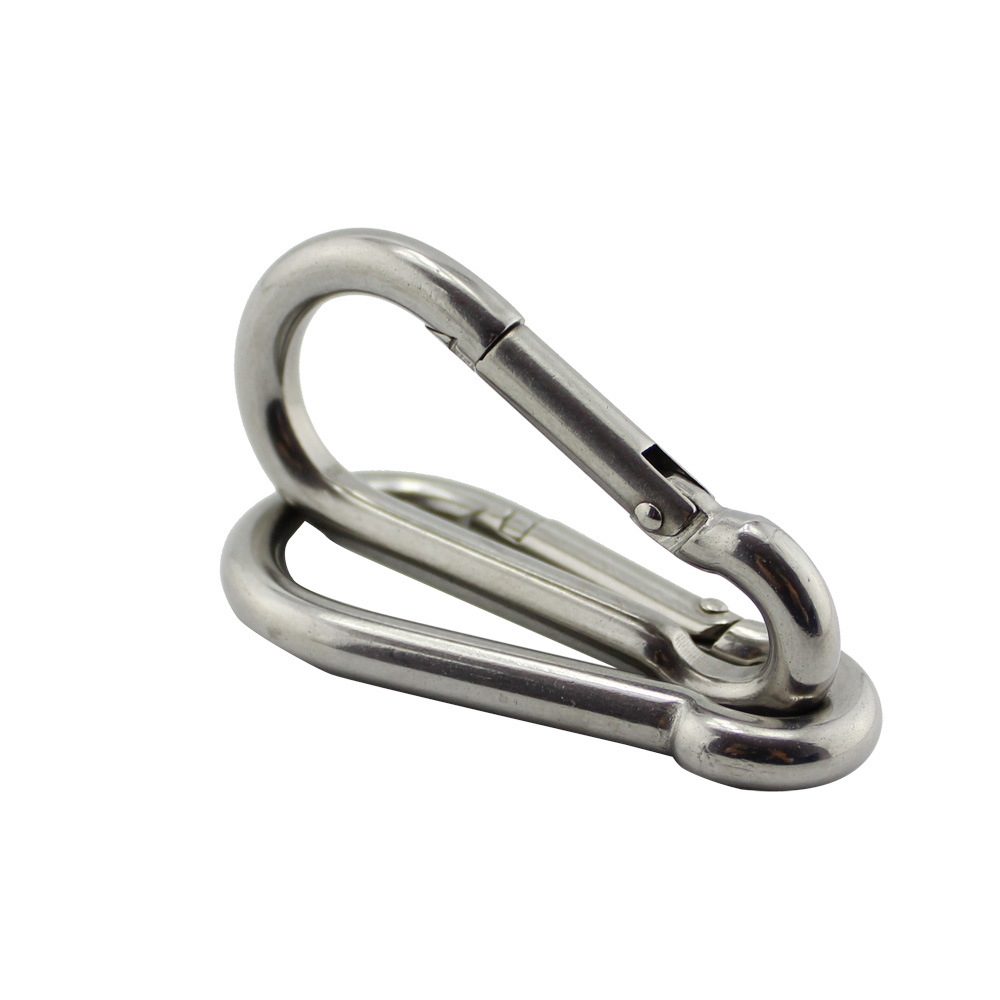 Stainless steel 304 316 spring hook carabiner spring buckle outdoor rock climbing buckle chain buckle rope buckle Marine