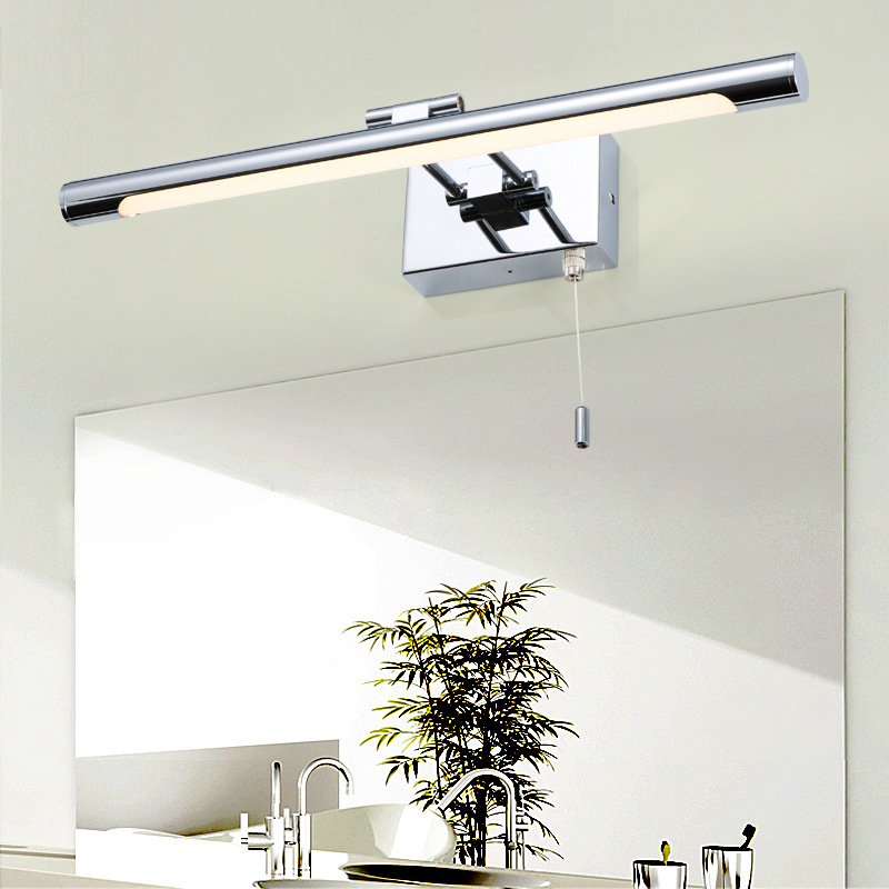 LED mirror front light bathroom bathroom chrome color Mirror Painting European style mirror cabinet light with hanging cable switch waterproof wholesale