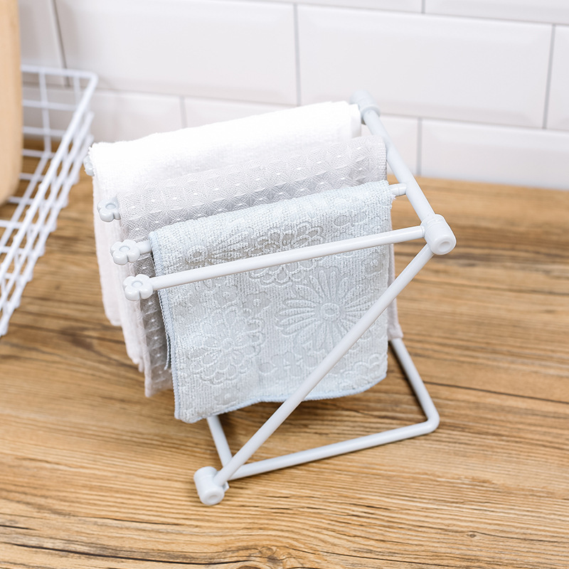 J207 Folding Rag Storage Rack Kitchen Countertop Dish Cloth Hanger Rack Storage Rack Rack Rack for Mugs