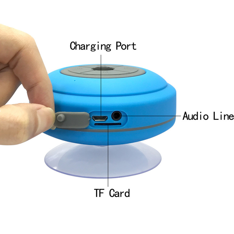 Factory wholesale Q9 Radio card LED Bluetooth speaker wireless bts06 bathroom waterproof suction cup wireless small stereo