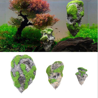 Artificial floating stone aquarium landscape decoration artificial pumice afanda aquatic plant landscape stone suspension stone with Moss Stone