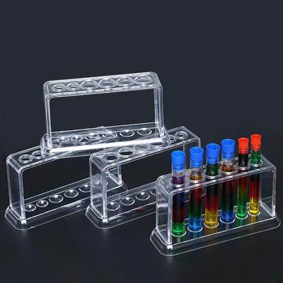 Test tube rack scientific research laboratory high transparent rack plastic 6-hole test tube experimental equipment scientific experiment test tube rack