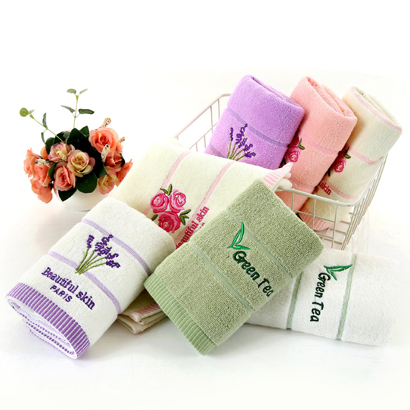 Factory wholesale embroidered towel embroidered logo gift towel set soft absorbent fragrance towel