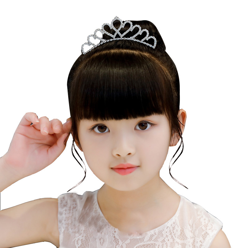Children's Crown Hairband Princess Headwear Little Girl Hairpin Flower Girl Shining Rhinestone Crown Performance Headwear