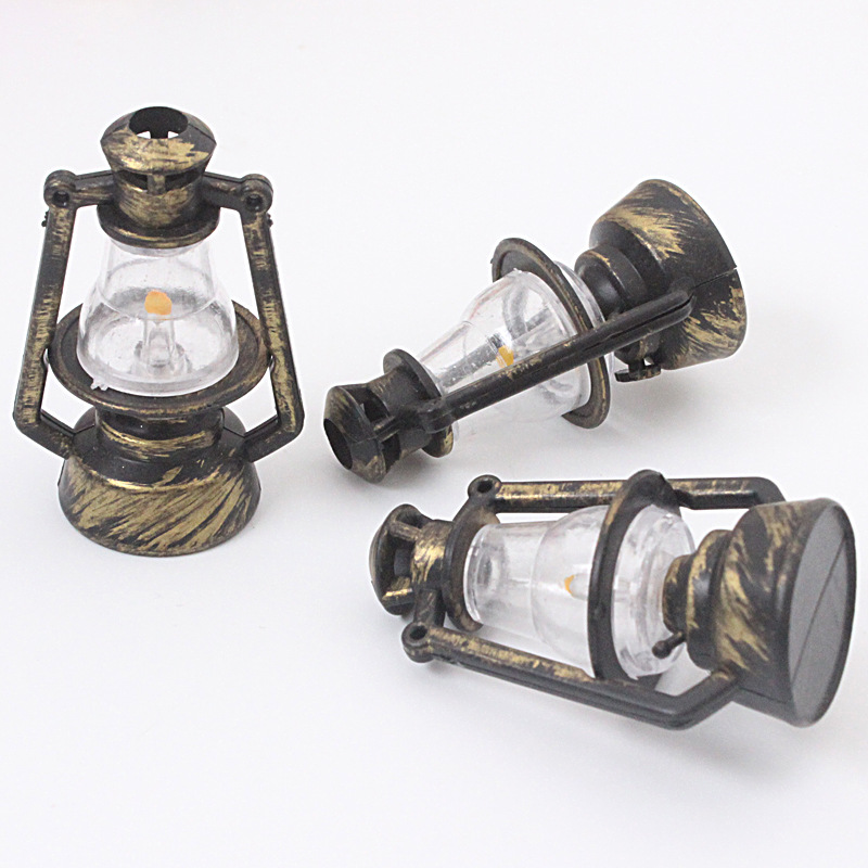 Bronze horse lantern Moss micro landscape ornaments simulation table lamp wind lamp fleshy flower oil lamp creative DIY accessories