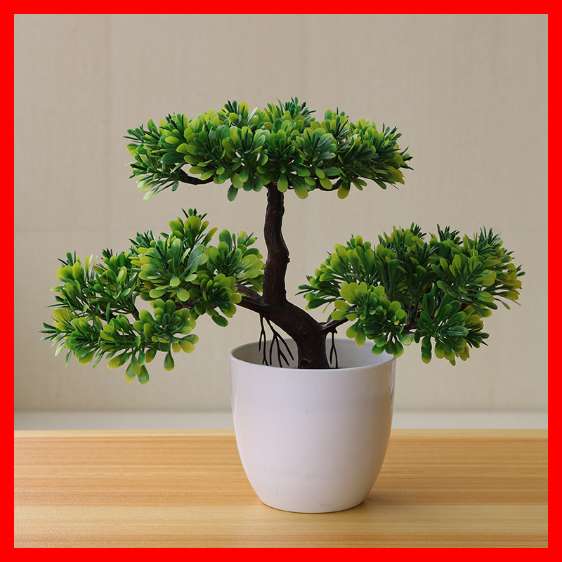 Factory direct supply Mini Three Fork welcome pine table small potted flower bonsai plant home decoration