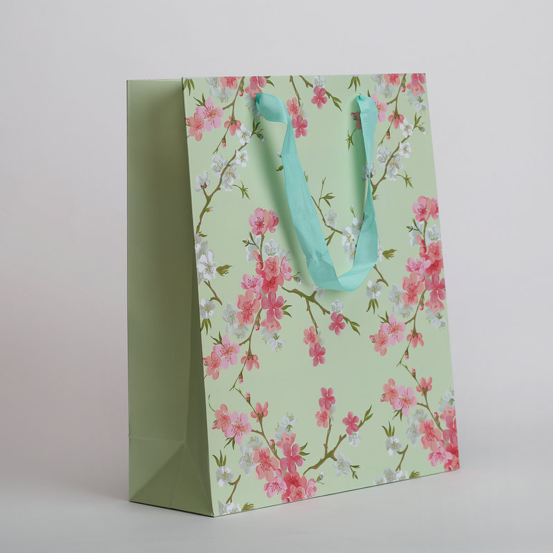 Light Color Floral Clothing Handbag Wedding Bag Fresh Hand Gift Bag Paper Bag Full Moon Back Gift Bag Wedding Bag