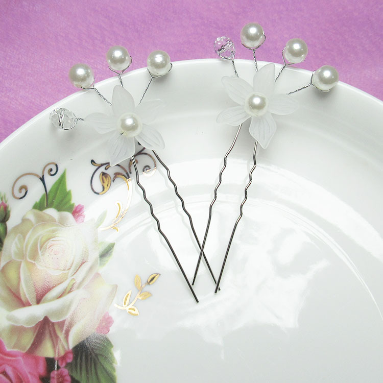 Korean style bridal accessories hair Pearl hairpin