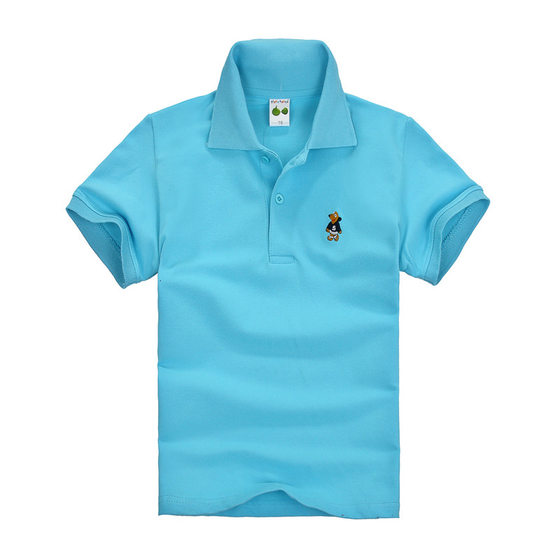 tshirt kids white T-shirt children polo shirt short sleeve cotton boys and girls lapel white school uniform a generation of hair