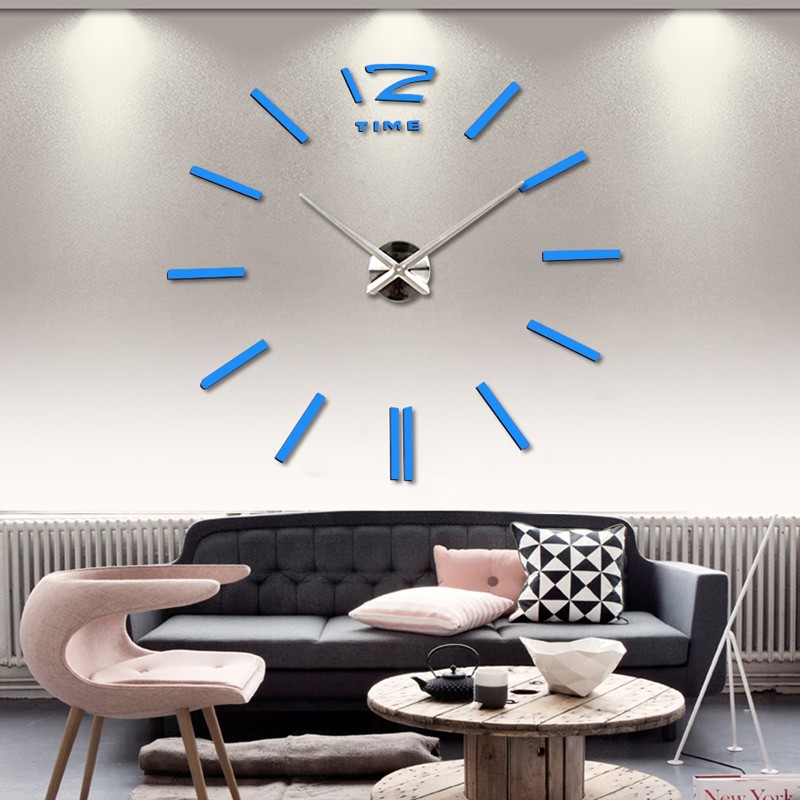 Wholesale acrylic fashion wall stickers clock super size home decoration living room wall silent 3D stereo clock