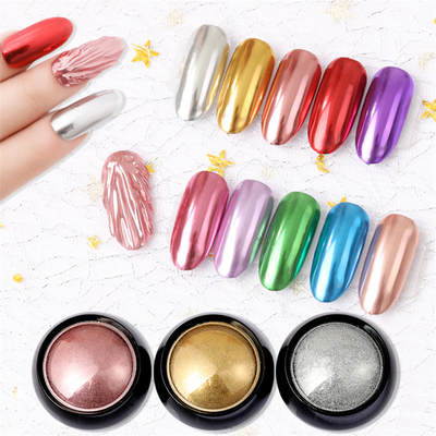 Cross-border Nail Art Titanium Powder TikTok Explosions Aurora Mirror Flour Solid Color Electroplated Magic Mirror Powder Nail Art Glitter Powder