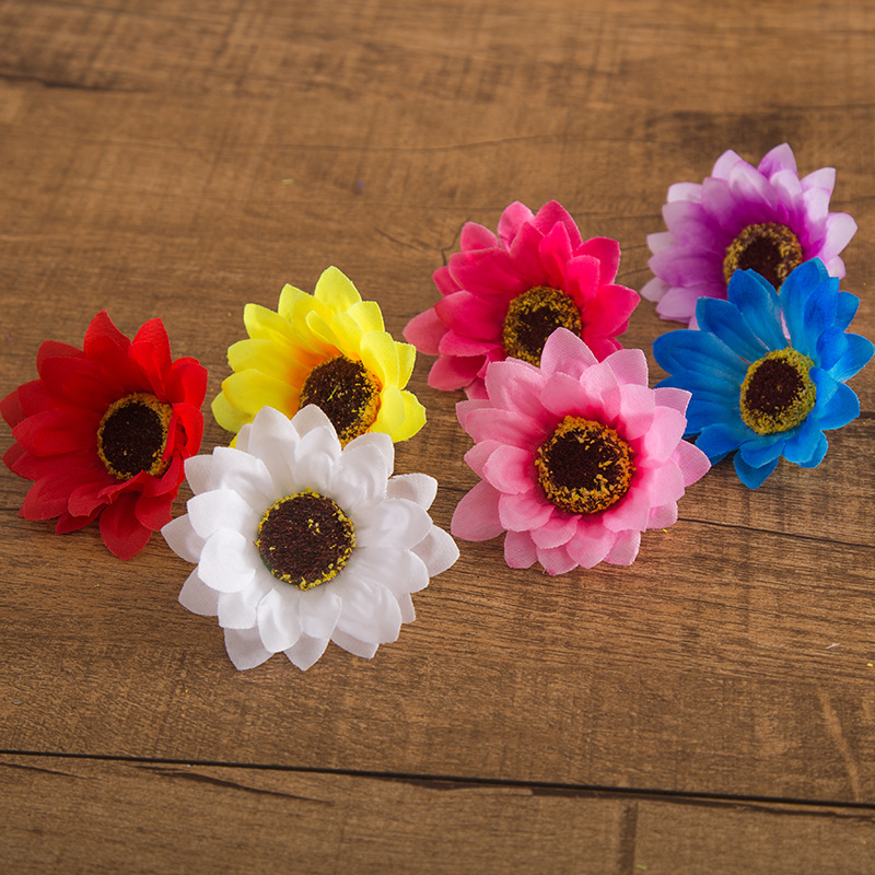 Simulation sunflower 7cm sunflower corsage Daisy home decoration flower arrangement decoration factory supply
