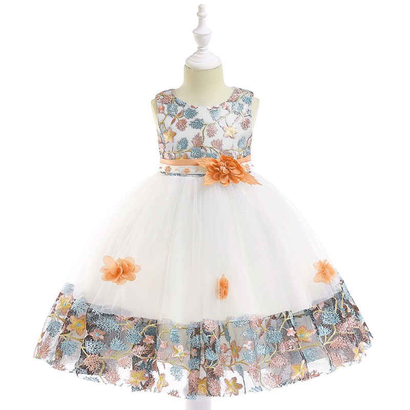 Cross-border Amazon Children's Dress New Princess Mesh Lace Puffy Girls Performance Dress dress Children's Wear