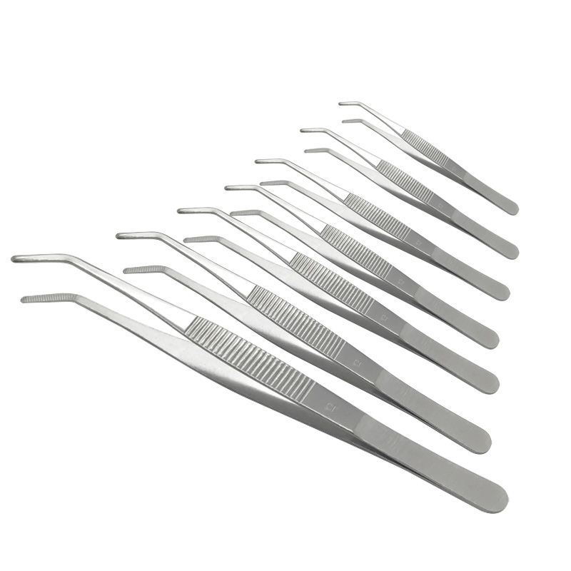 304 stainless steel tweezers round elbow lengthened thickened dressing tweezers fish tank water Grass nie Zi tool repair clip