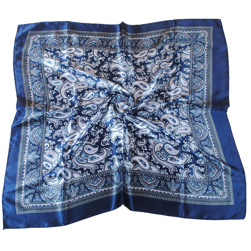 Classic Paisley cashew flower 90 satin large square scarf silk scarf wholesale women's vintage printed scarf