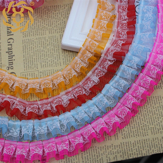 Spot 2.5cm gauze lace double fold edge confused doll clothing decorative lace toy discount lace