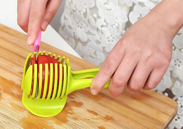 Lemon tomato slicer tomato egg etc round slicer green wholesale multifunctional food clip