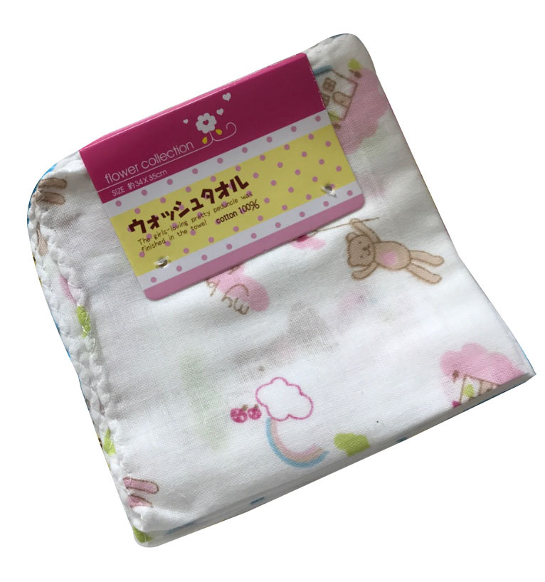 Cotton double-layer gauze saliva towel infant handkerchief baby feeding towel card square towel