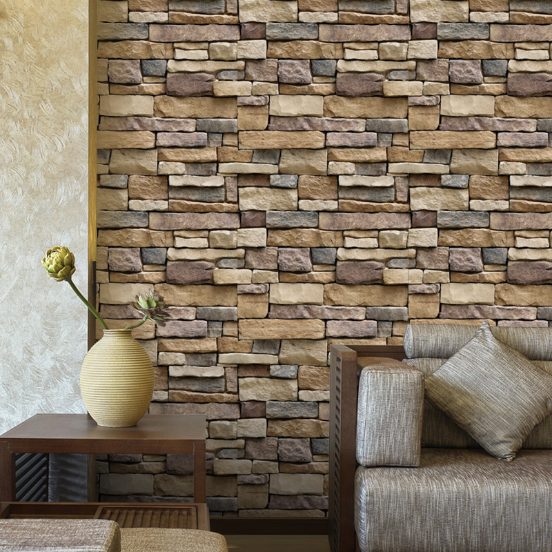 Cross-border 45cm simulation rock brick bedroom living room background wallpaper decorative wallpaper stickers SA1007