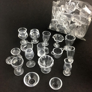 Transparent 1:17 Doll House diy Container Mini Home Life Scene Mini Food Play Cup Ice Cream Sundae Cup