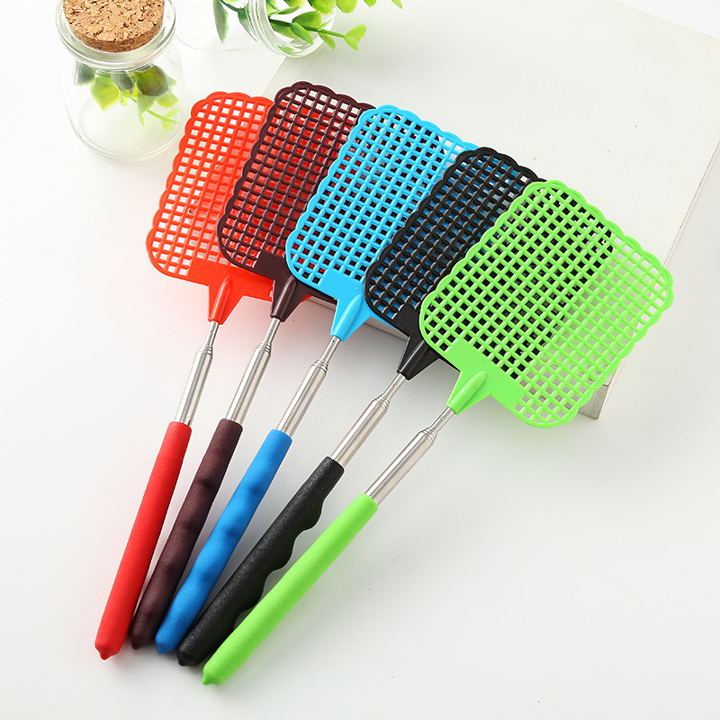 Creative retractable plastic fly swatter summer supplies mosquito swatter household daily fly artifact stall supply