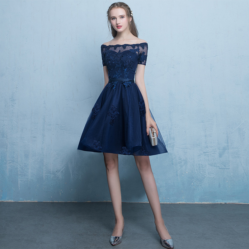 Banquet Evening Dress 2023 Summer New Arrival One-Shoulder Dress Women Dress Front Short Back Long Fashion Dress Women