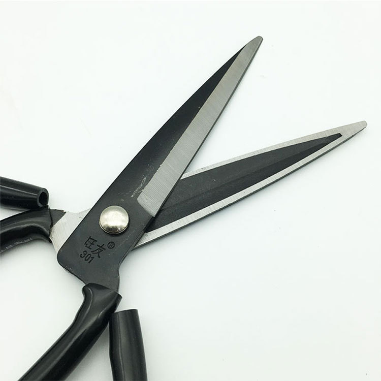 Industrial scissors civil scissors slot scissors black plastic handle carbon steel stainless steel kitchen pointed scissors manufacturers wholesale