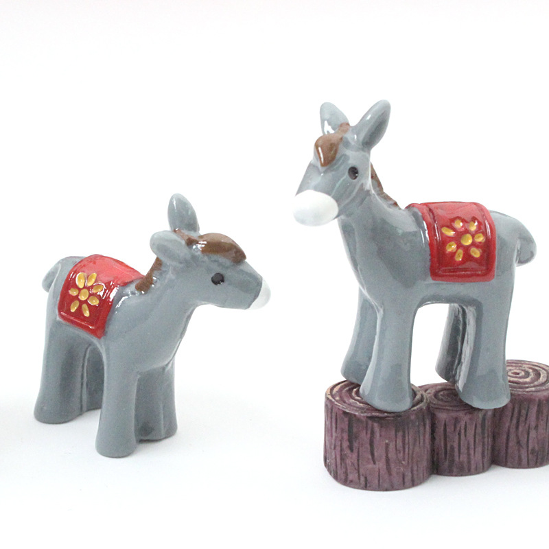 Little donkey Moss micro landscape ornaments cartoon fleshy flower creative DIY three-dimensional cute animal accessories