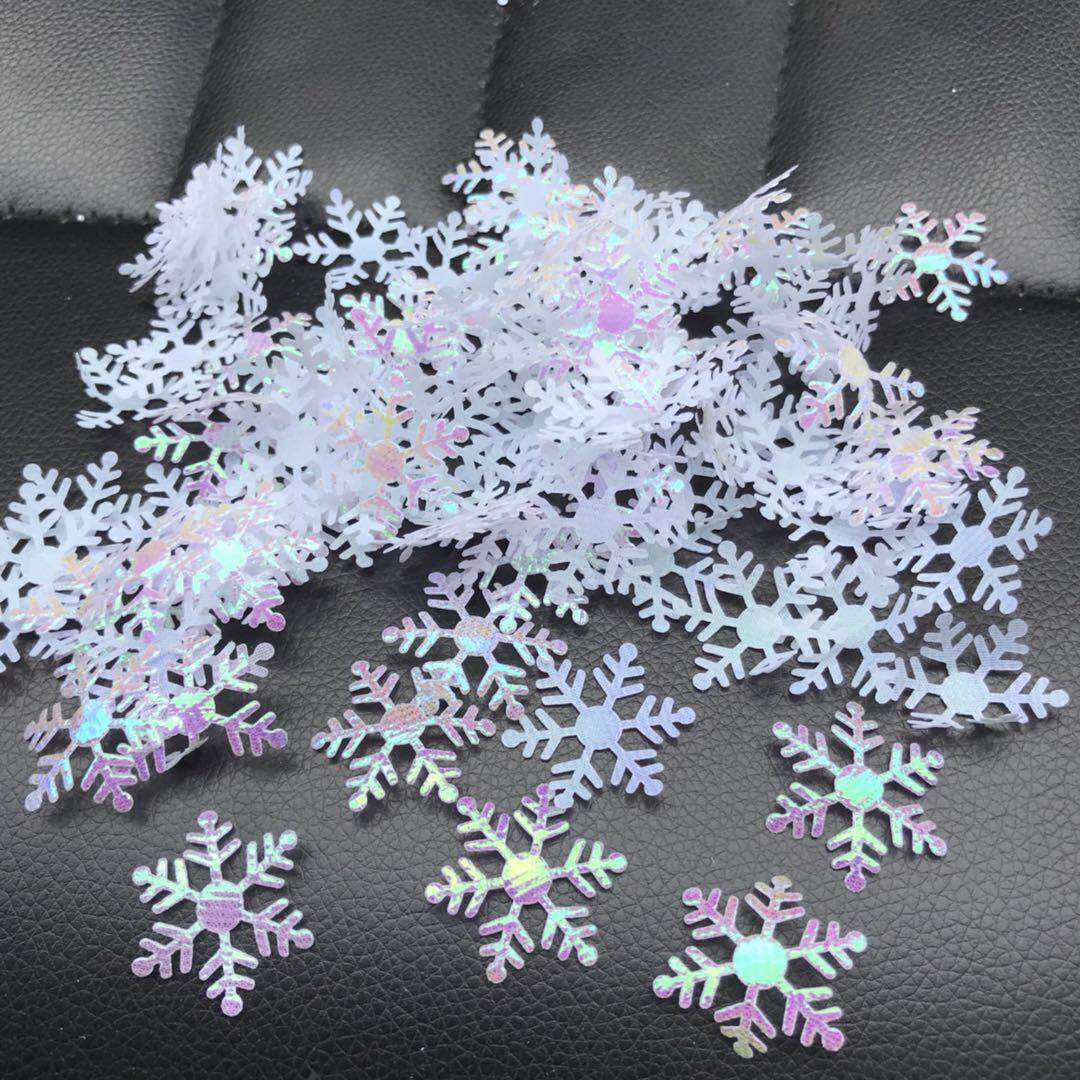Christmas Holiday Snowflake Christmas tree decoration wedding party ice and snow throwing confetti diy handmade Christmas decoration_voghion.com