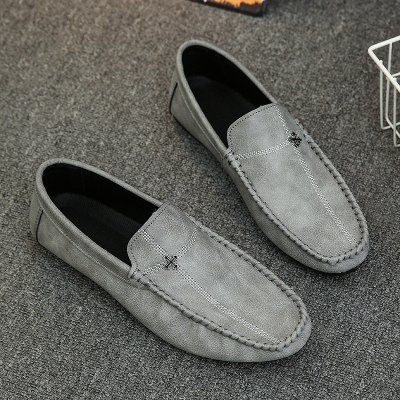 Men's bean shoes soft soft soles youth everything with lazy shoes loafers_voghion.com