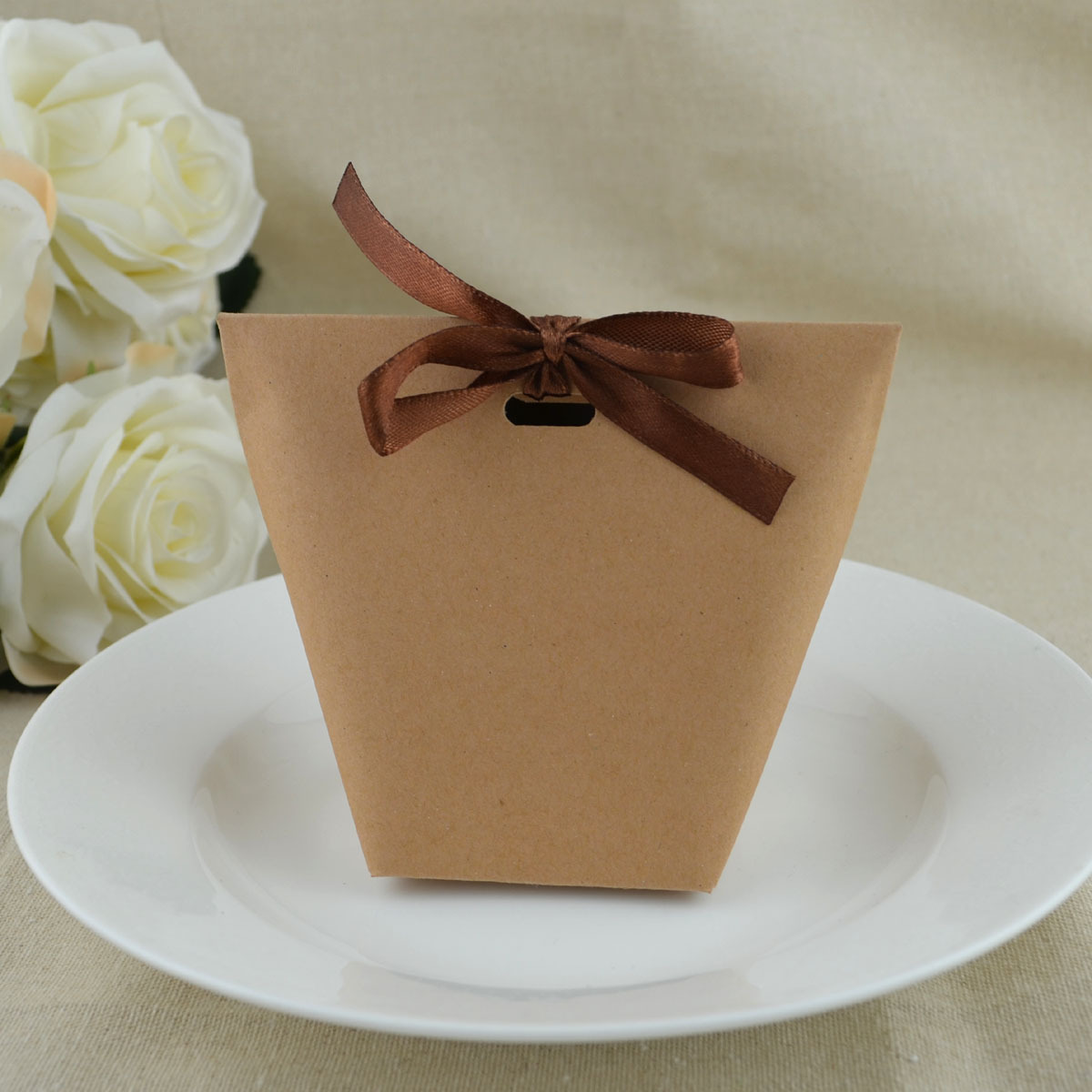 Small size DIY blank Kraft paper bag Mori candy bag wedding gift box packaging birthday party Kraft paper bag wholesale