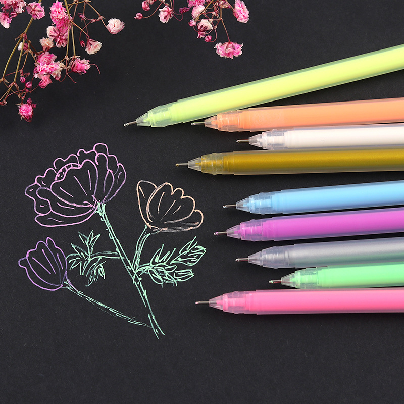 High-gloss color gel pen fresh transparent watercolor pen color pen gel pen 0.5mm water pen